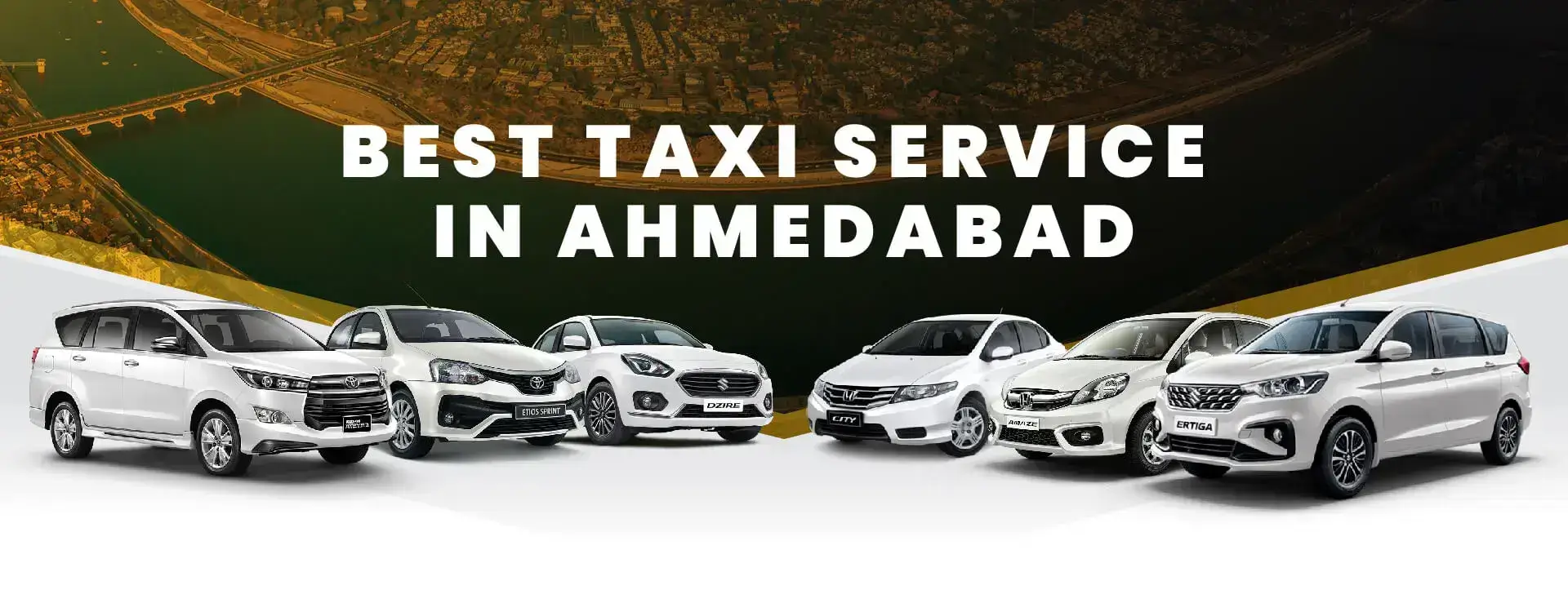 View homepage new banner showing our best taxi service in Ahmedabad